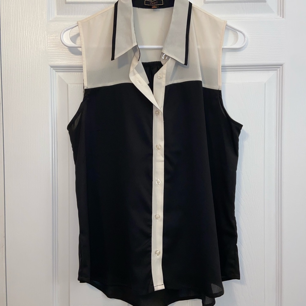 Sheer Black/White Top